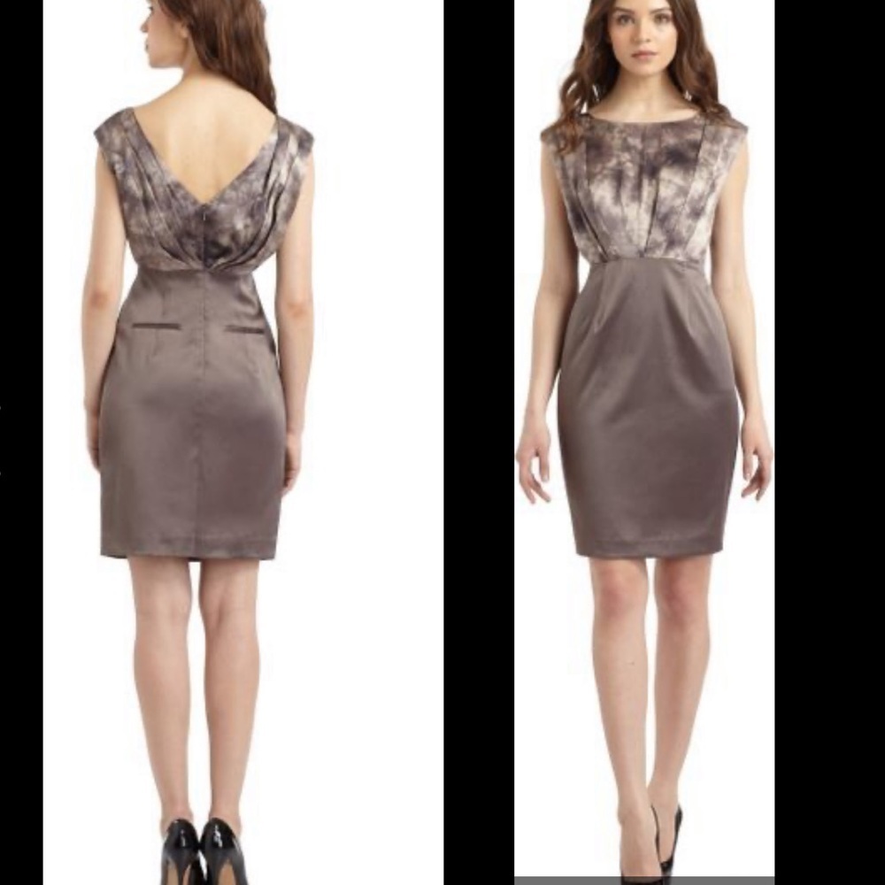 NWT Black Halo Cherie Satin Cocktail Dress